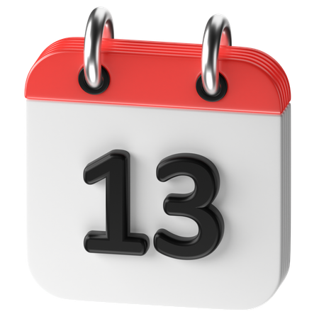 13 Date  3D Icon