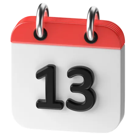 13 Date  3D Icon