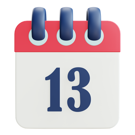 13 Date  3D Icon