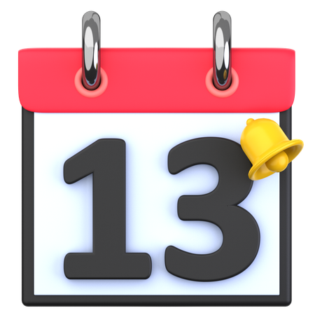 13 Date  3D Icon