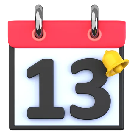 13 Date  3D Icon