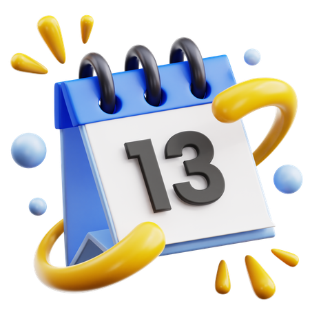 13 Date  3D Icon