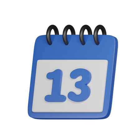 13 Date  3D Icon