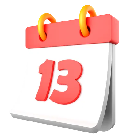 13 Date  3D Icon