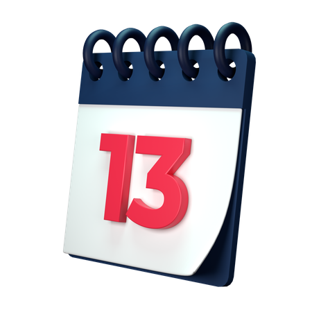 13 Date  3D Icon