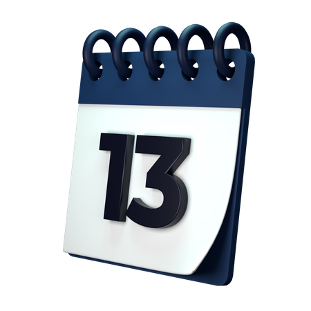 13 Date  3D Icon