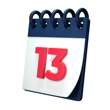 13 Date  3D Illustration