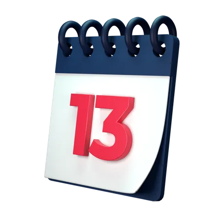 13 Date  3D Illustration