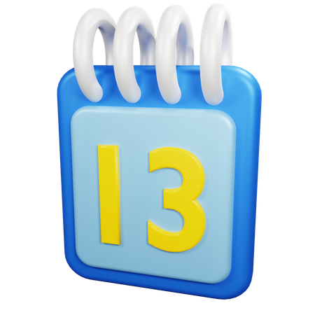 13 Date  3D Icon