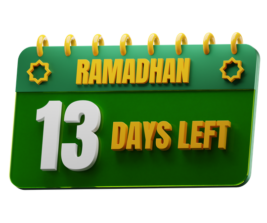 13 Days Left to Ramadan  3D Icon