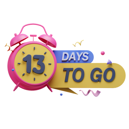 13 Days To Go  3D Icon