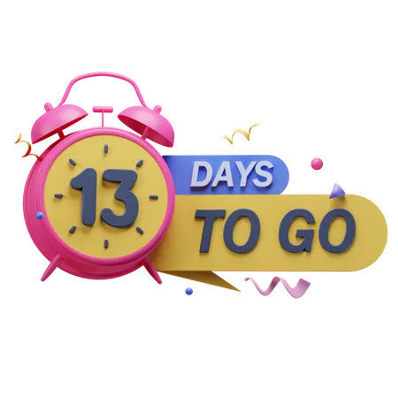 13 Days To Go  3D Icon