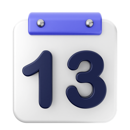 13° Calendario  3D Icon