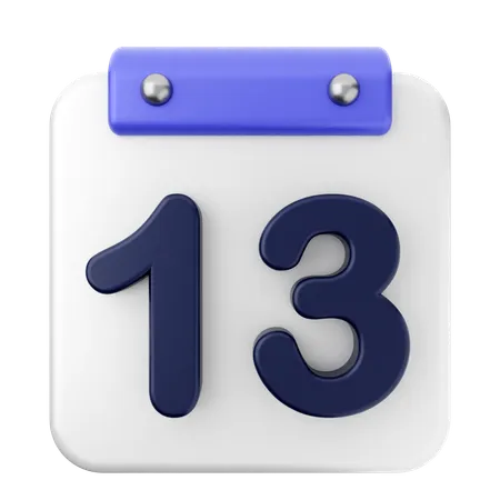 13° Calendario  3D Icon