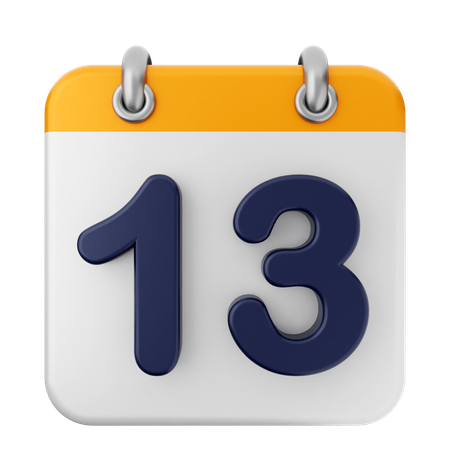 13° Calendario  3D Icon