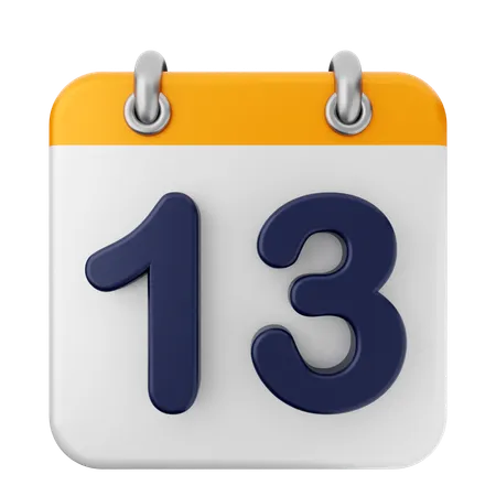 13° Calendario  3D Icon