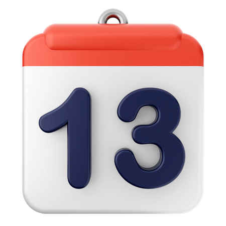 13° Calendario  3D Icon