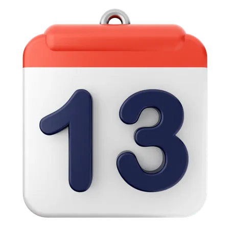 13° Calendario  3D Icon