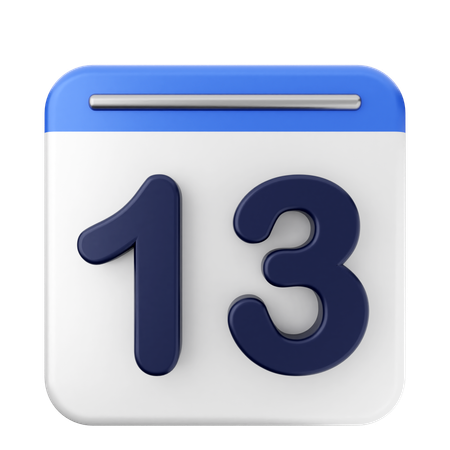 13° Calendario  3D Icon