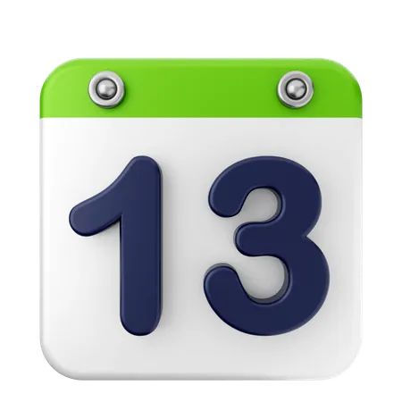 13° Calendario  3D Icon