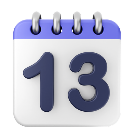 13° Calendario  3D Icon