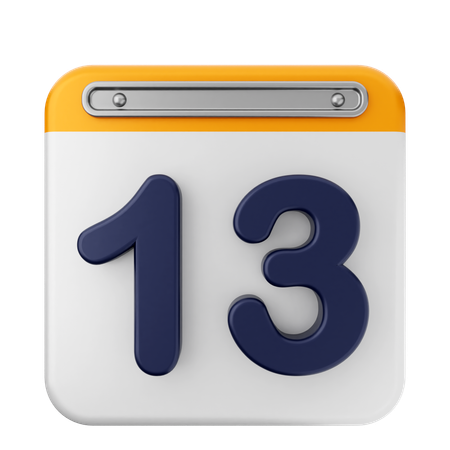 13° Calendario  3D Icon