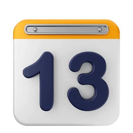 13° Calendario  3D Icon