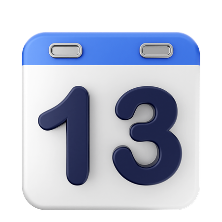 13° Calendario  3D Icon