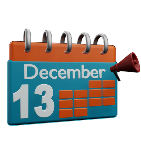 13 de diciembre  3D Icon