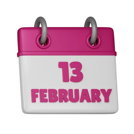 13 February  3D Icon