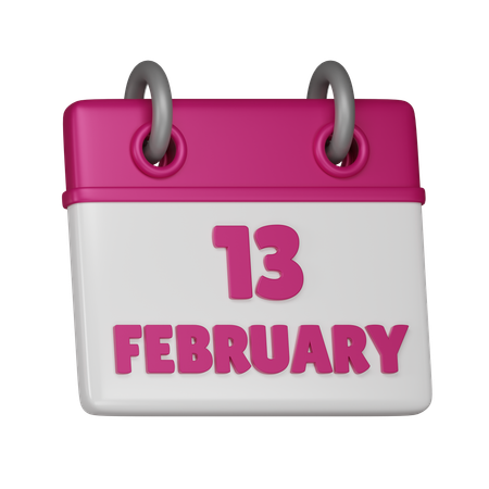 13 February  3D Icon