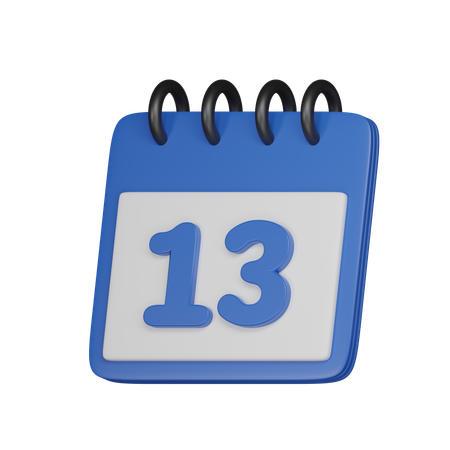 13 fecha  3D Icon