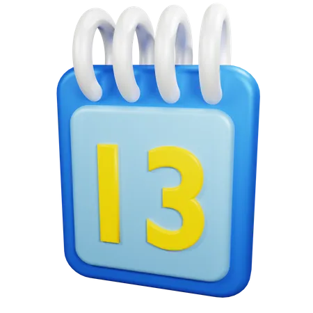 13 fecha  3D Icon