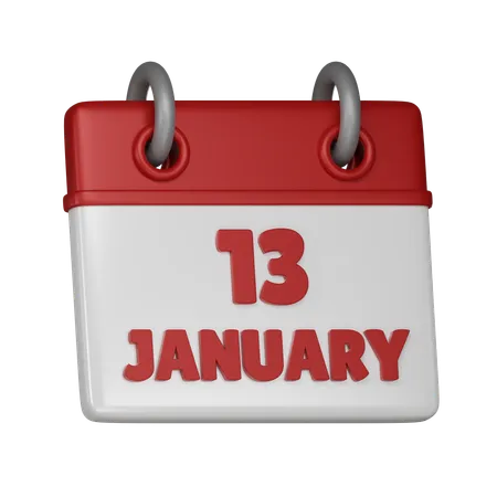 13 January  3D Icon