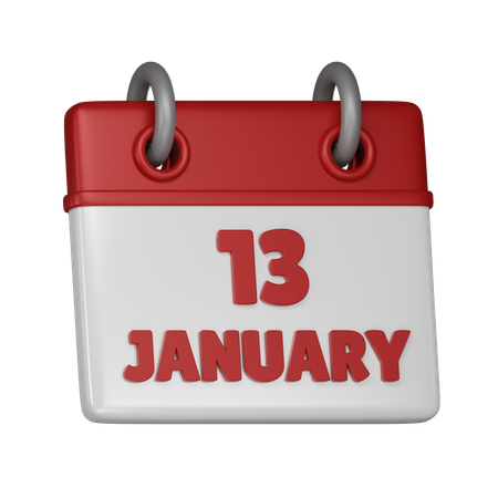 13 January  3D Icon