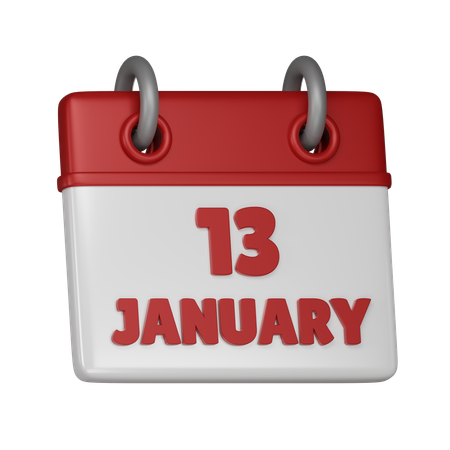 13 January  3D Icon