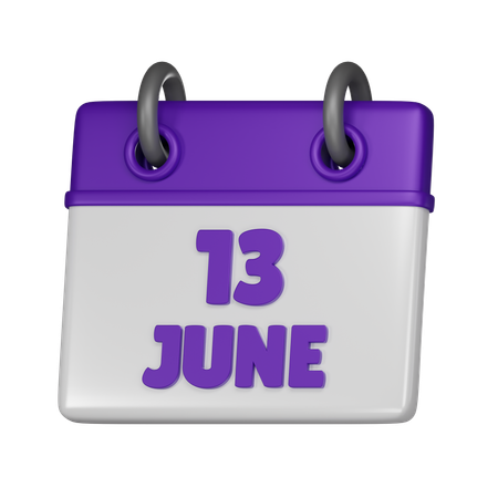 13 de junio  3D Icon