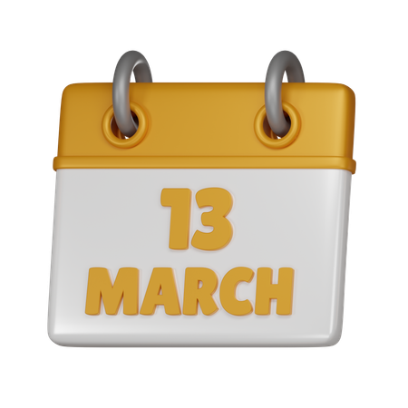 13 March  3D Icon