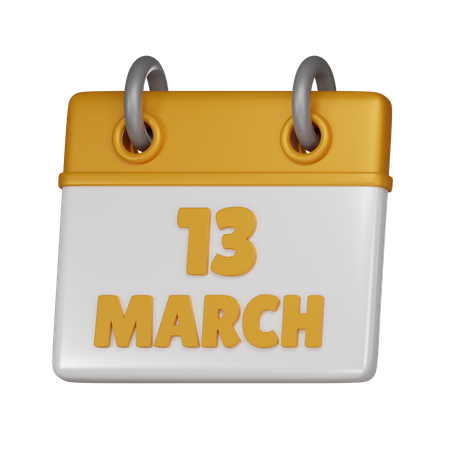 13 March  3D Icon