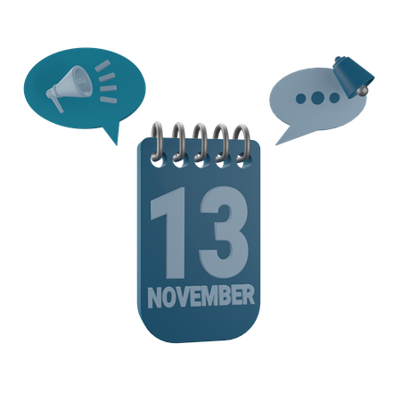 13 November  3D Icon