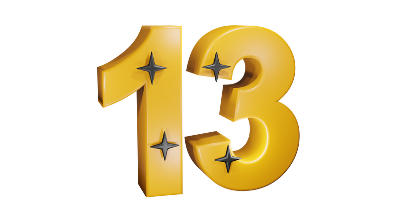 13 Number  3D Icon