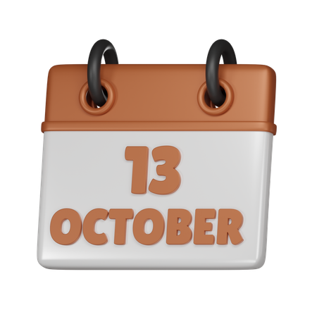 13 October  3D Icon