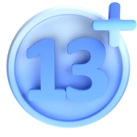 13 Plus  3D Icon