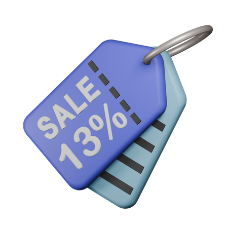 13% Sale Tag  3D Icon