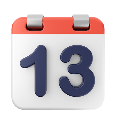 13 Th Calendar  3D Icon