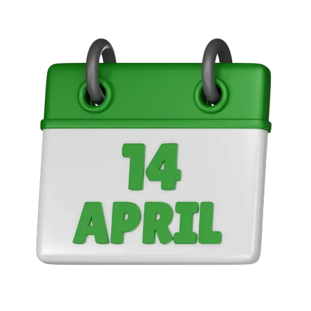 14 April  3D Icon