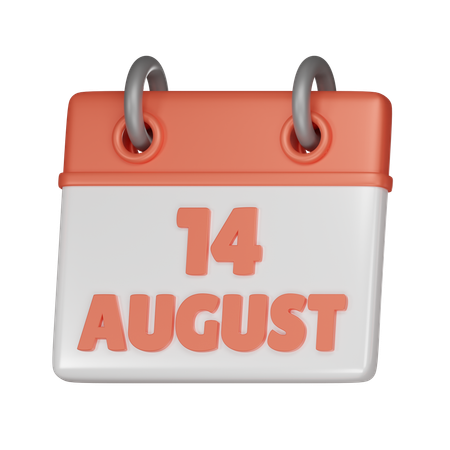 14 August  3D Icon