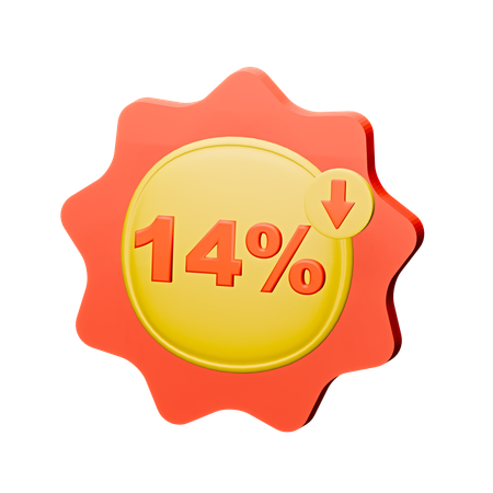 Badge de réduction de 14 %  3D Icon