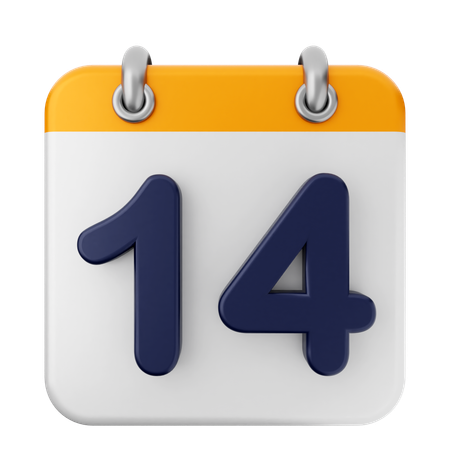 Calendario 14  3D Icon