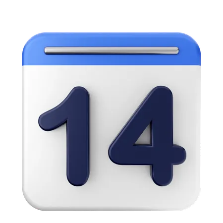 Calendario 14  3D Icon